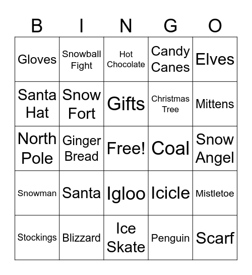 Winter Bingo Card