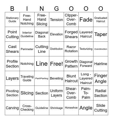 Haircutting Bingo Card