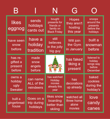 DS&I Holiday Bingo Card