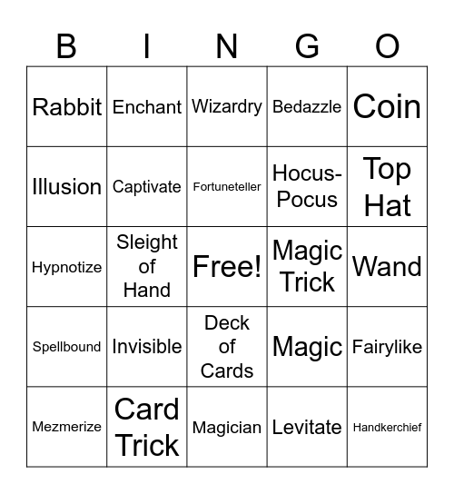 Magic Term Bingo Card