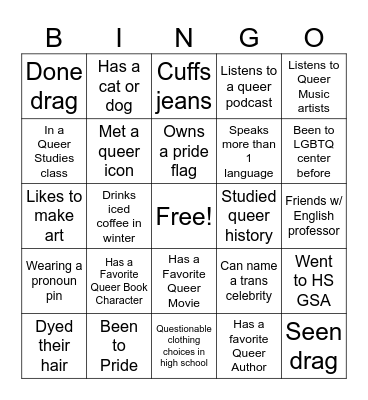 TBD Bingo Card