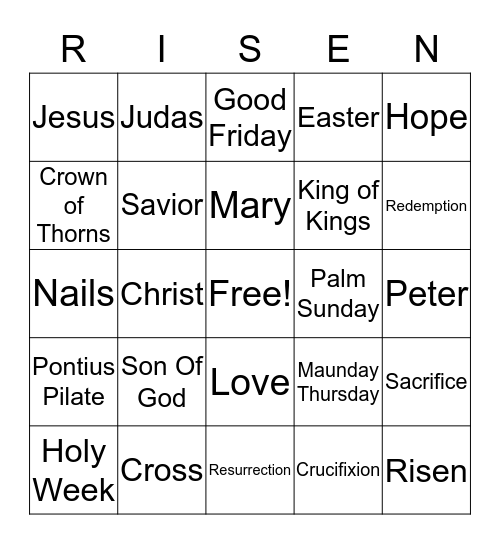 Easter Bingo Card