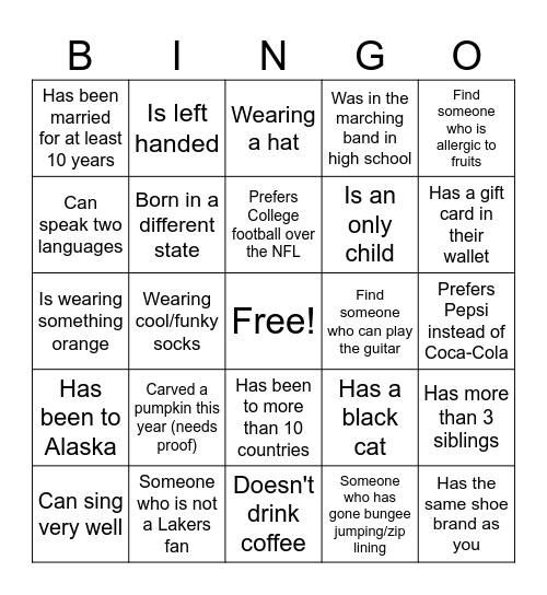 ASV Friendsgiving Bingo Card