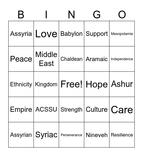 BINGO Card