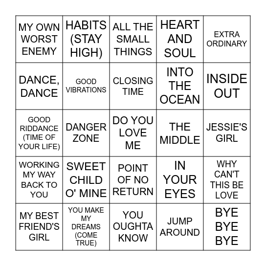 CRISSY Z Bingo Card