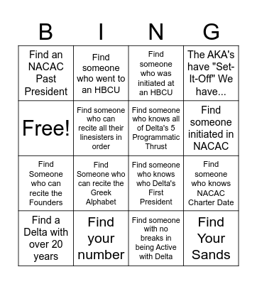 NACAC BINGO Card
