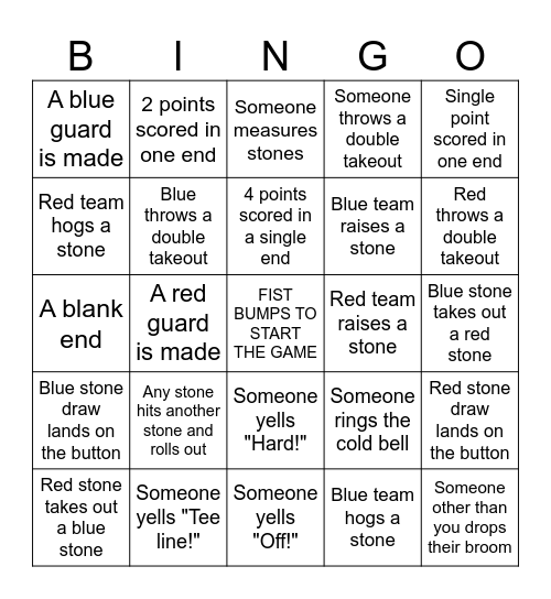 Curling Bingo! Bingo Card