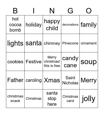 Christmas Bingo Card