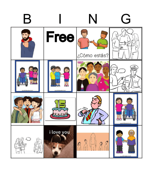 Spanish pronouns Bingo Card