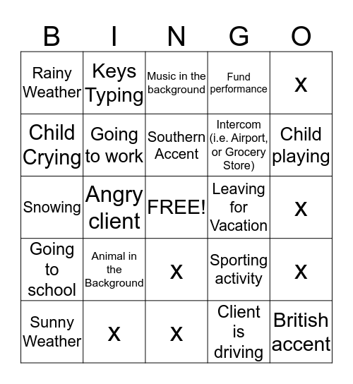 Active Listening Bingo Card
