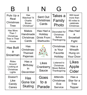 Christmas Bingo Card