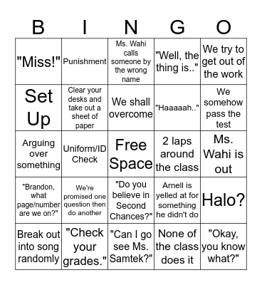 Computer Science IV Bingo Card