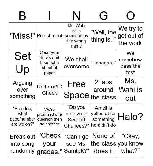 Computer Science IV Bingo Card