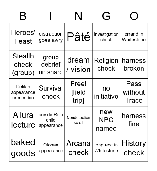 Overconfidence Is A Slow And Insidious Killer [Critical Role 3.78] Bingo Card
