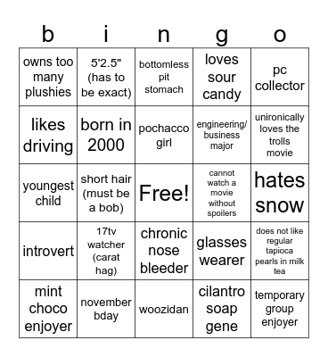 leewoojis bingo Card