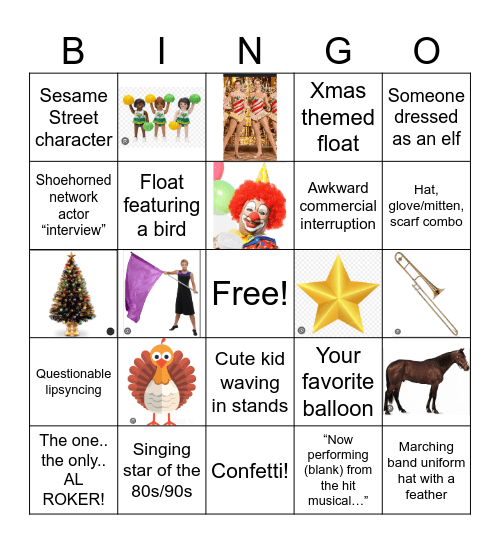 Macy’s Thanksgiving Parade Bingo! Bingo Card