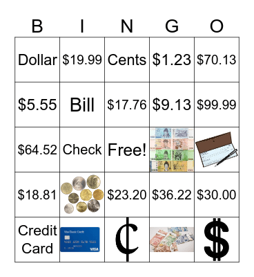 Shopping Bingo Card