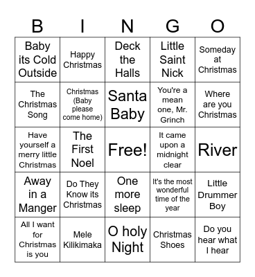 Christmas Bingo Card