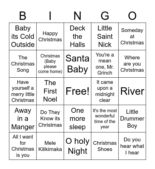 Christmas Bingo Card