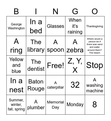 Level 2 Bingo Card