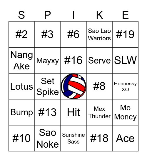 Sao Lao Warriors Bingo Card