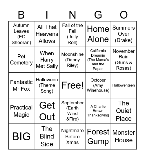 ECC FALL TRIVIA BINGO Card