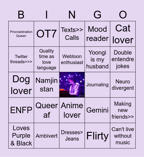 Koremoonrj Bingo Card