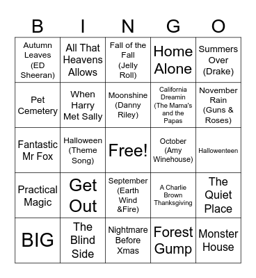ECC FALL TRIVIA BINGO Card