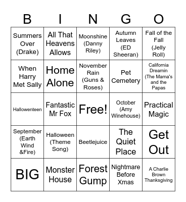 ECC FALL TRIVIA BINGO Card