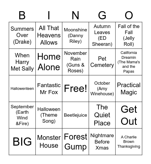 ECC FALL TRIVIA BINGO Card