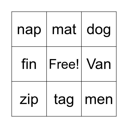 Sound it out!! Bingo Card
