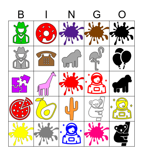 Colors and Cognates Bingo Card