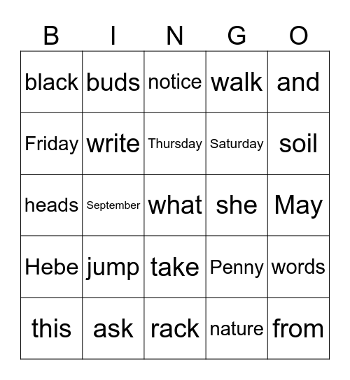 Thanksgiving Bingo Card