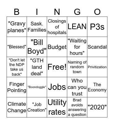 Leader's Debate Buzzword Bingo Card