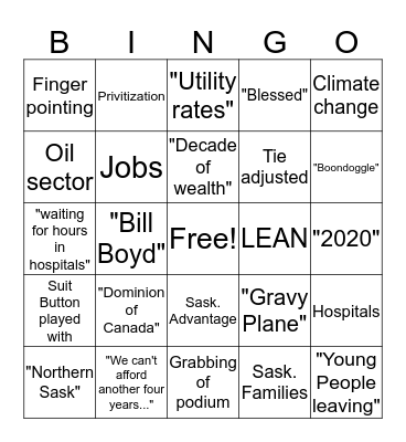 Leader's Debate Buzzword Bingo Card