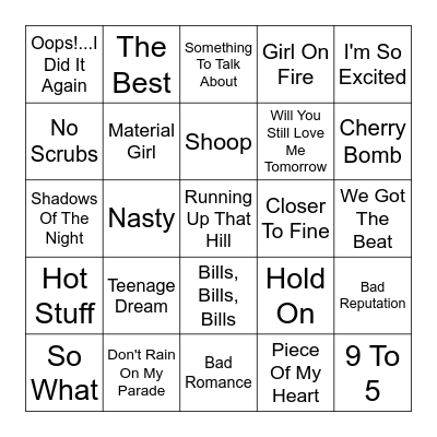 Ladies Night Bingo Card