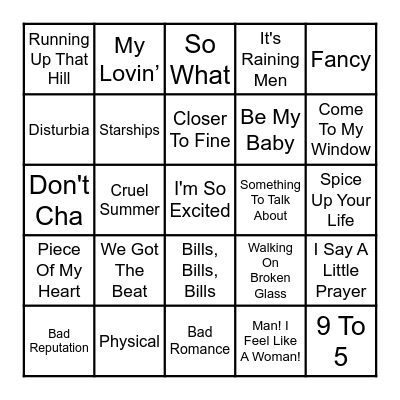 Ladies Night Bingo Card