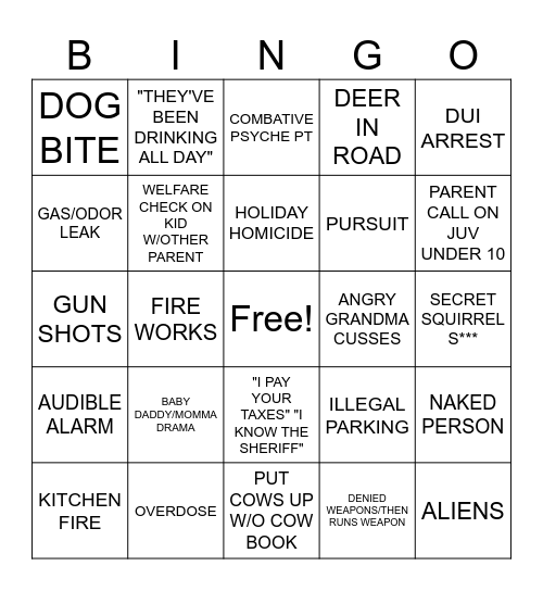 COUNTY BINGO Card