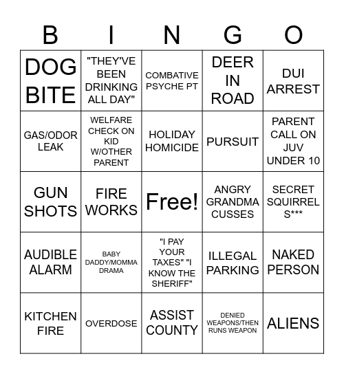 JCPD BINGO Card