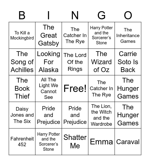 Book Bingo !! Bingo Card