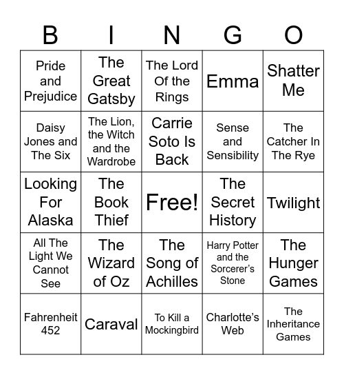 Book Bingo Card