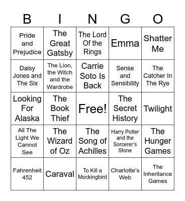 Book Bingo Card