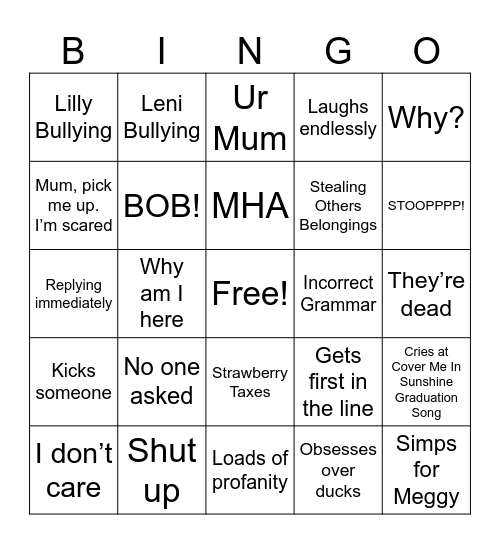 Ebongknee Bingo Card