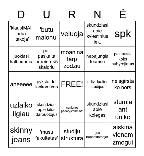 Rūtelės BINGO Card