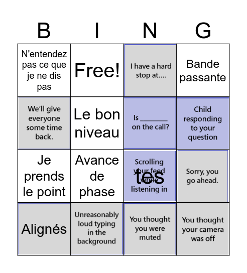 Microsoft Teams Meeting BINGO Card