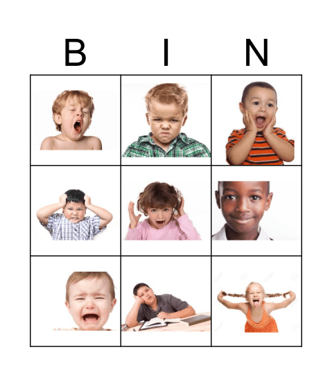 EMOTIONS Bingo Card