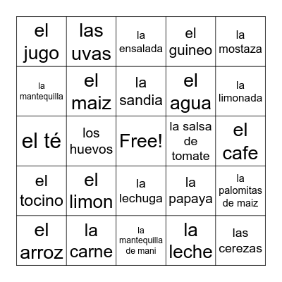 LOTERIA Bingo Card