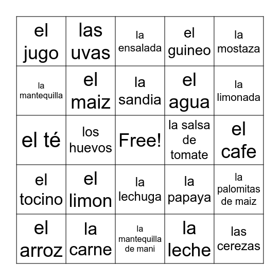 LOTERIA Bingo Card