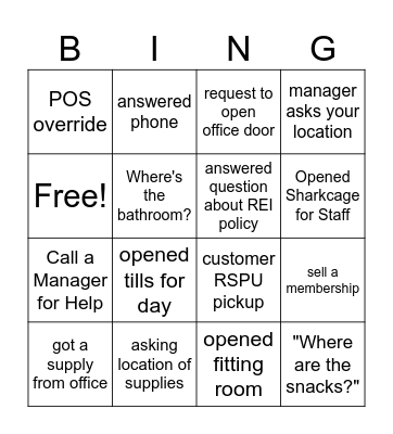 OPS REINGO Bingo Card