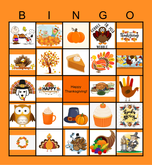 Thanksgiving Bingo Card